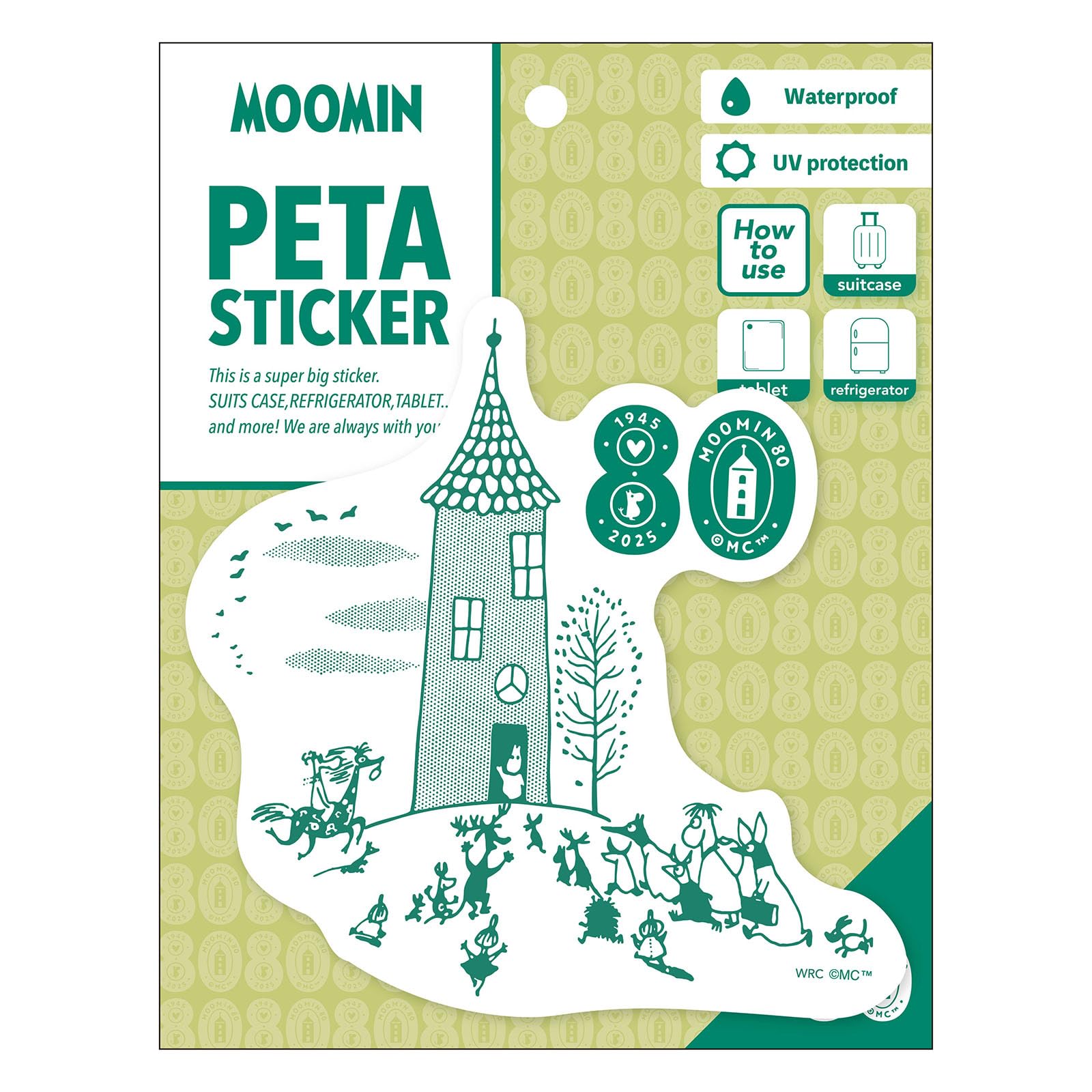 

World Craft Moomin Sticker PETA Sticker MOOMIN80TH MOSC-P556 зелёный