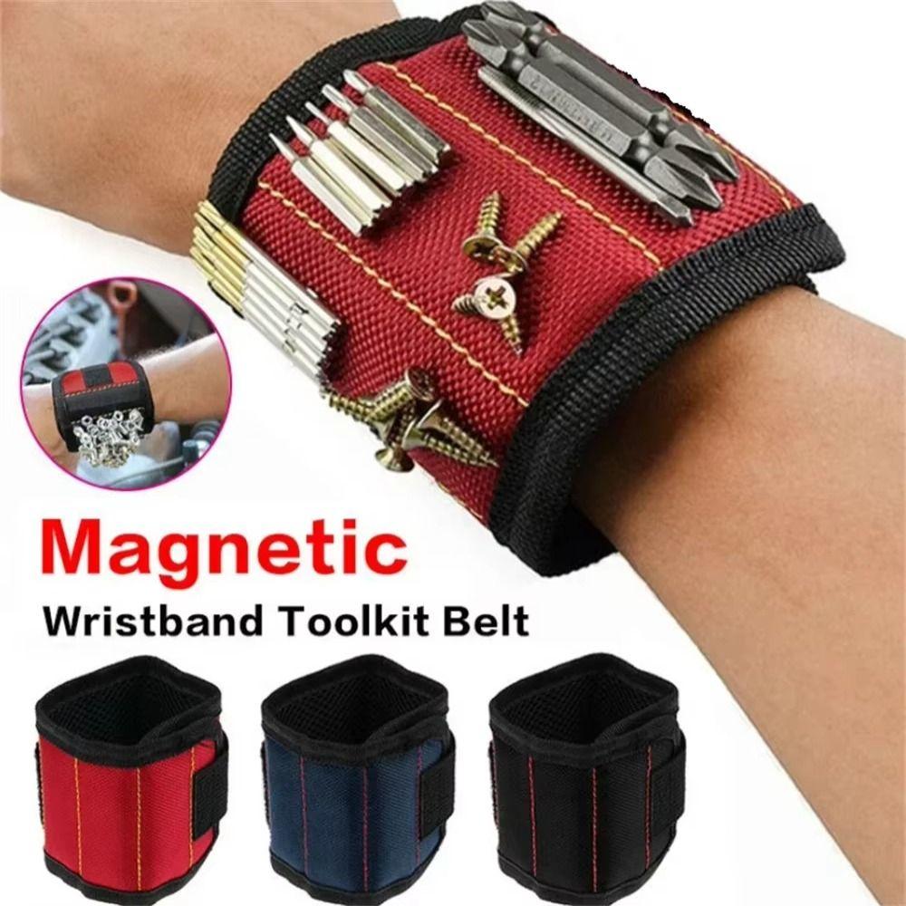 Magnets Magnetic Wristband 3/5 Rows Magnetic Wrist Belt Holding Screws Magnetic Pickups  Tool Bag