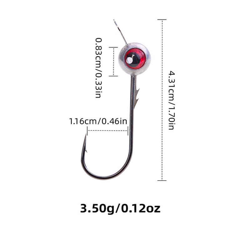 

5/1pcs Big Eyes Jig Head Fishing Hook with Red Eyes 3.5g 5g 7g Crank Jighead Fish Hook for Soft Lure Fishing Tackle Accessories 1pcs