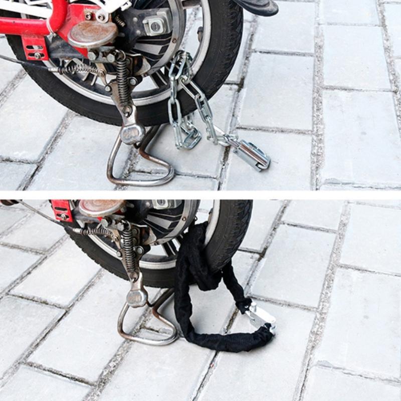 Motorcycle Chain Lock with Protective Sheath & 3 Keys, Security Padlock for Scooter, E Bike, and Bicycles Parking