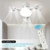Drone Design Silent Ceiling Fan Light E27 Base Remote Controlled Dimmable 3 Color LED Ceiling Fanlight for Living Room Bedroom