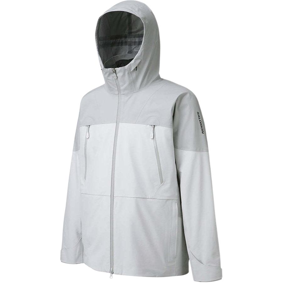 Salomon Color Block Hooded Zip Long Sleeve Down Jacket Women outerwear Gray LC2699600