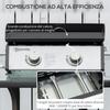 Tabletop Gas Barbecue Griddle with 2 Burners and Power 6kW, 48.5x46x21cm, Black