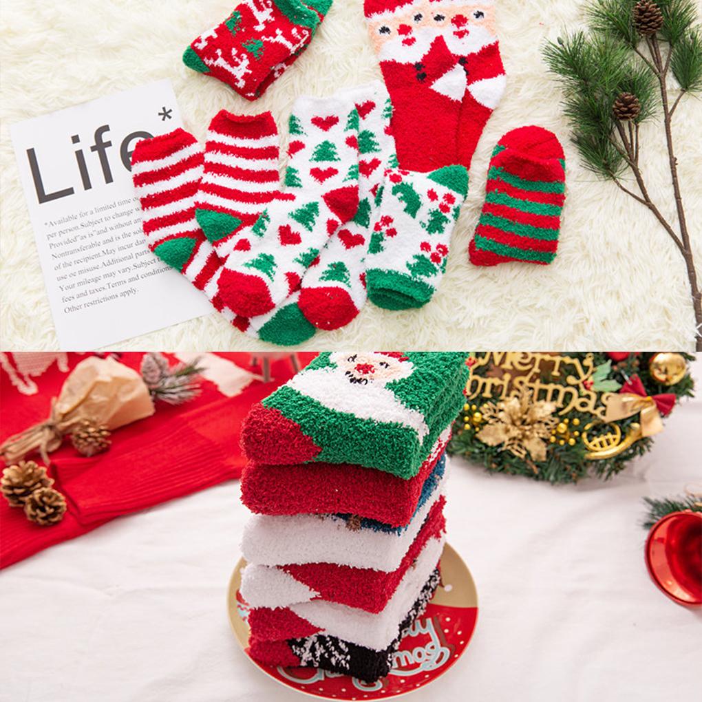 Winter Socks Christmas Stockings Floor Socks Polyester Fiber Socks For Women Girl Gift