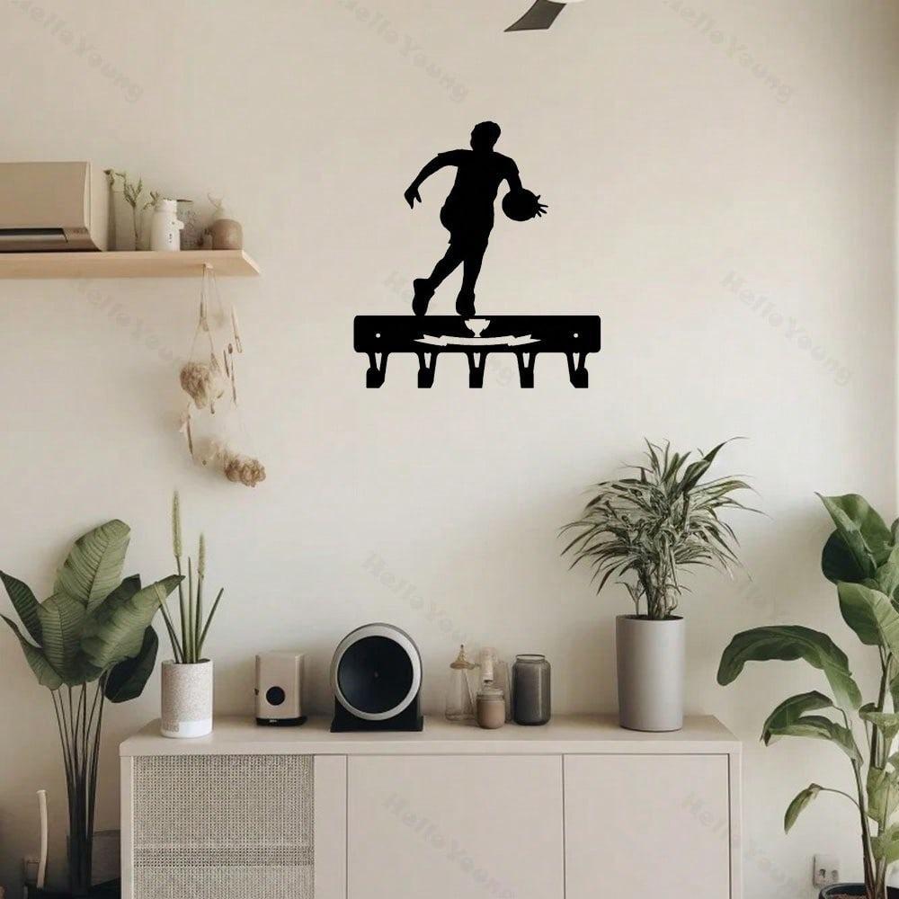 Wall Hook Black Steel Wall Decor for Living Room Bedroom Storage Organizer