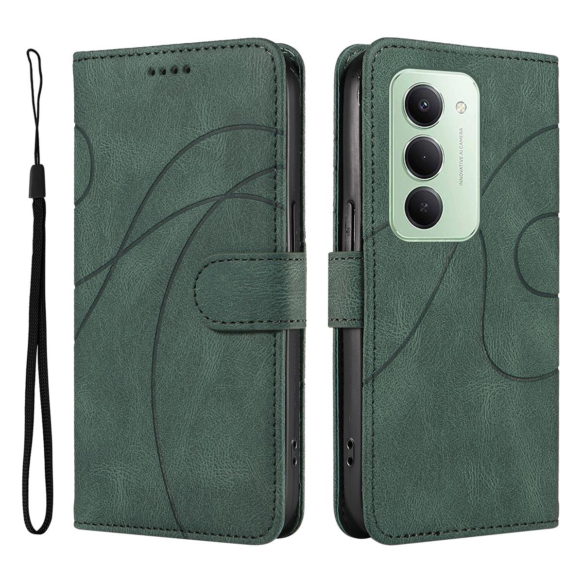 

Для Xiaomi Redmi 15 5G (Глобальний) (169мм) Чохол-гаманець Шкіряний чохол для телефону Підставка з дизайном вигнутих ліній