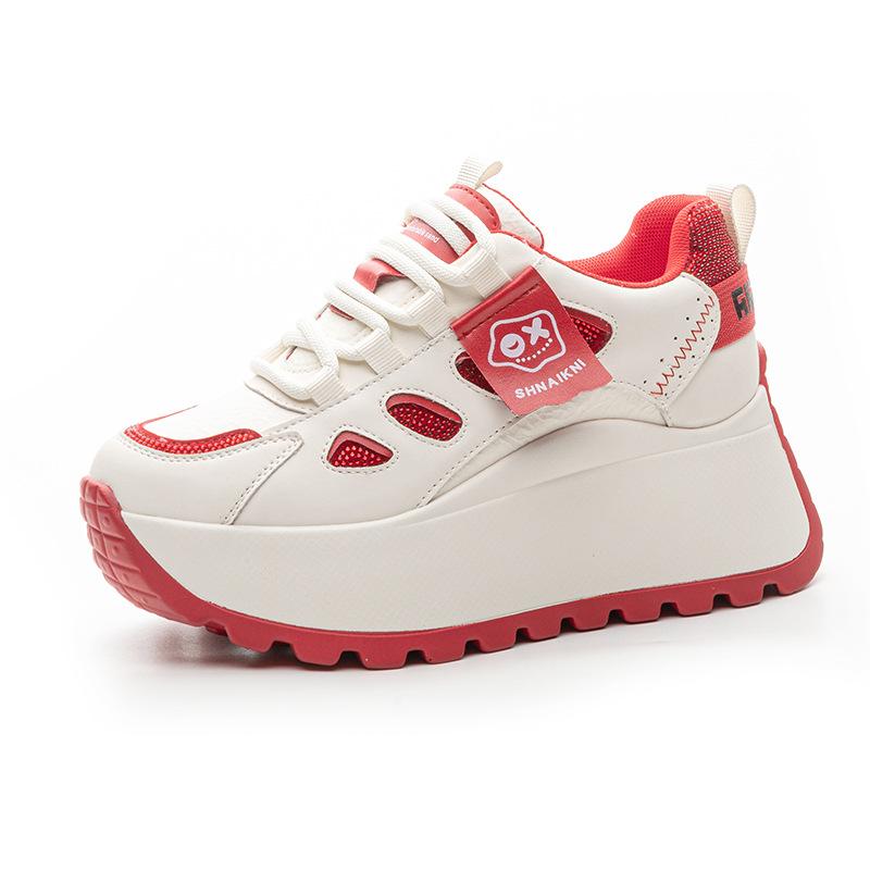 Spring and summer new thick-soled heightening dad shoes women's casual sports shoes with diamonds women's versatile trendy muffin women's shoes