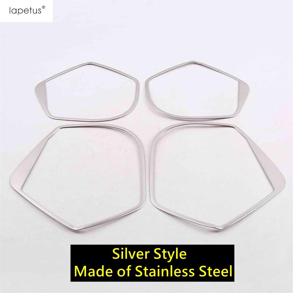 Car Inner Door Speaker Stereo Audio Sound Loudspeaker Frame Cover Trim Stainless Steel Accessories For Cadillac XT4  - Silver Style