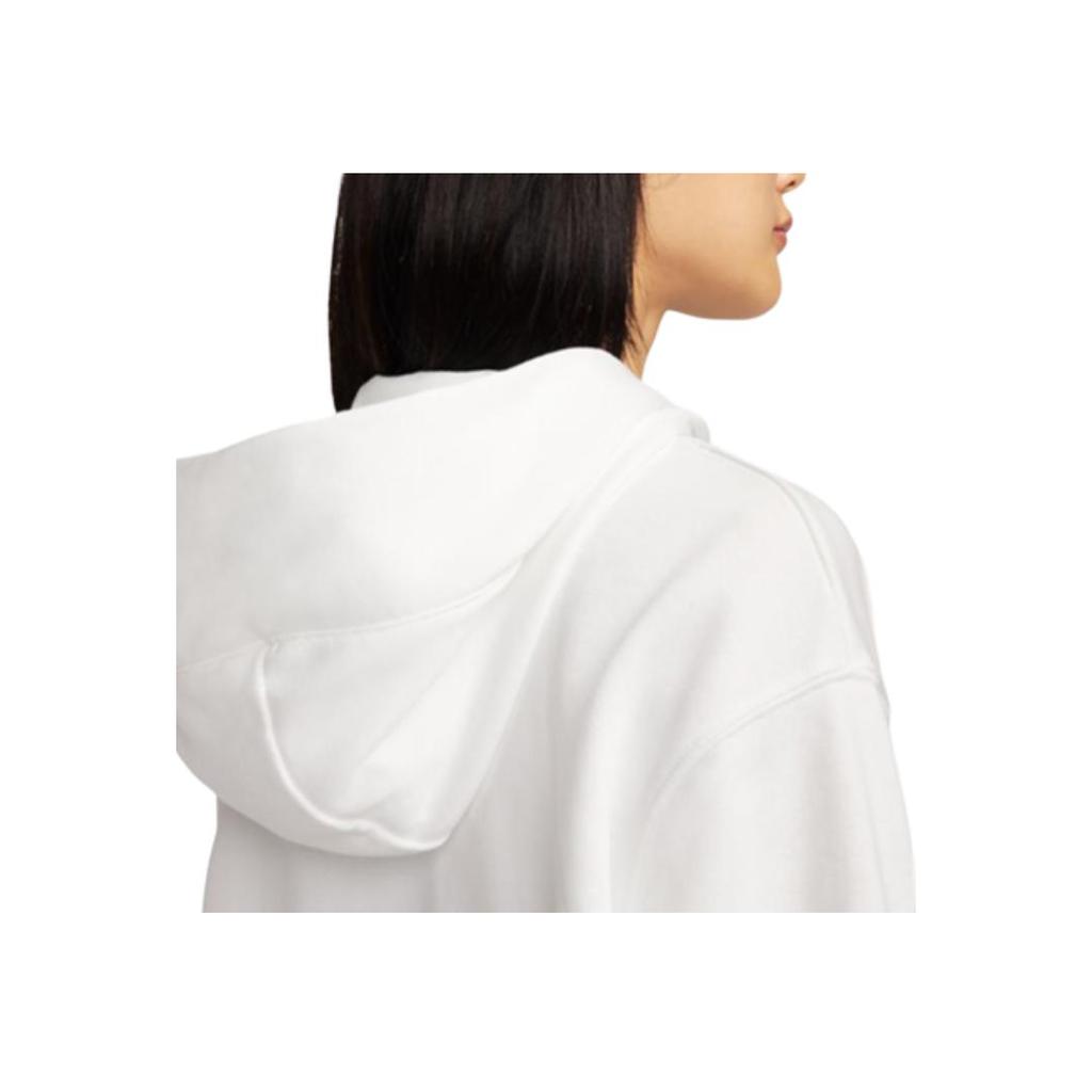 Nike Solid Color Hooded Casual Long Sleeve Sweatshirt Women Sweatshirt Peak-White FZ4790-121