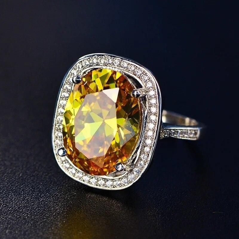 FDLK 2 stk Brudesett Elegante ringer for kvinner Bryllupsforlovelse Mote smykker med full skinnende kubikksirkon kvinnering