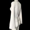Women Sexy Cropped U Neck Flared Long Sleeve Patchwork Slim Fit T Shirt