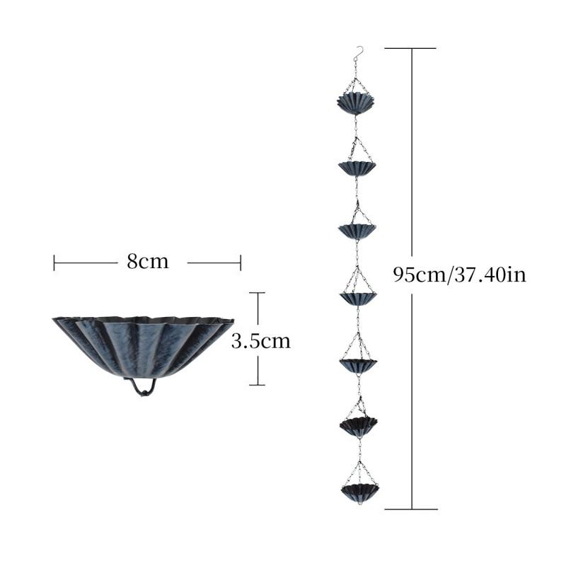 Chaîne de pluie décorative en fer pour extérieur Fleur de lotus Suspendue Gouttière Tuyau de descente Jardin Patio Cour Toit Corniches