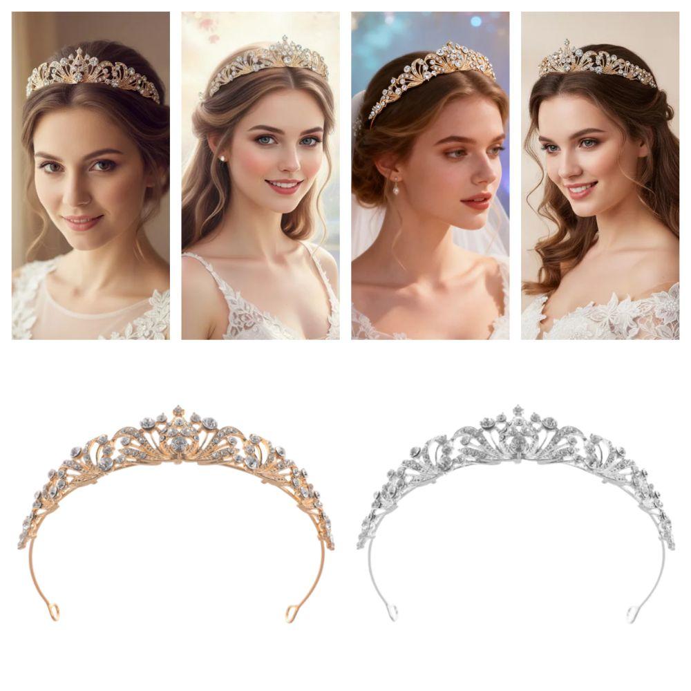 Rhinestones Bride Crowns Crystal Wedding Crown Metal Headbands Princess Tiaras Weddings