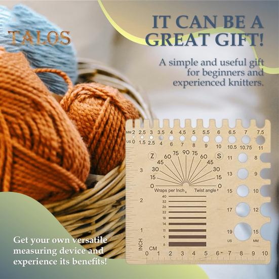 Knitting Needle Gauge Ruler US Size Crochet Hooks Ruler Compact Measure Crochet Knitting Needle Gauge Sewing Knitting Tools Ruler for Beginners