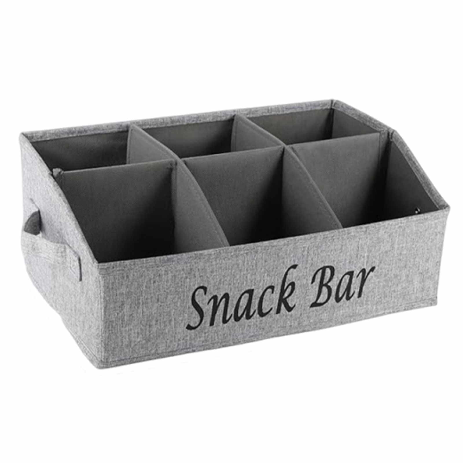 

6 Compartment Household Storage Box Lightweight Desktop Snack Basket Trapezoid Fabric Bin Holder for Kitchen Pantry Organization темно-сірий колір