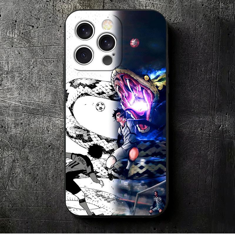

Синий L-Locks Футбольное Аниме Мягкий Чехол для Телефона для iPhone 16 16E 17 Air 15 Pro Max 14 Plus 13 Mini 11 12 7 Черный Чехол Задняя Панель iPhone 16