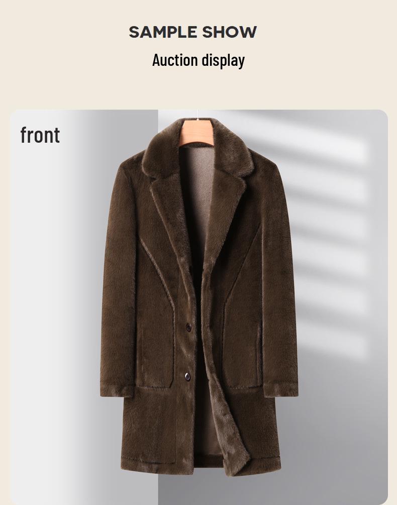 Men's Double-Sided Sable Fur Mid-Length Winter Coat