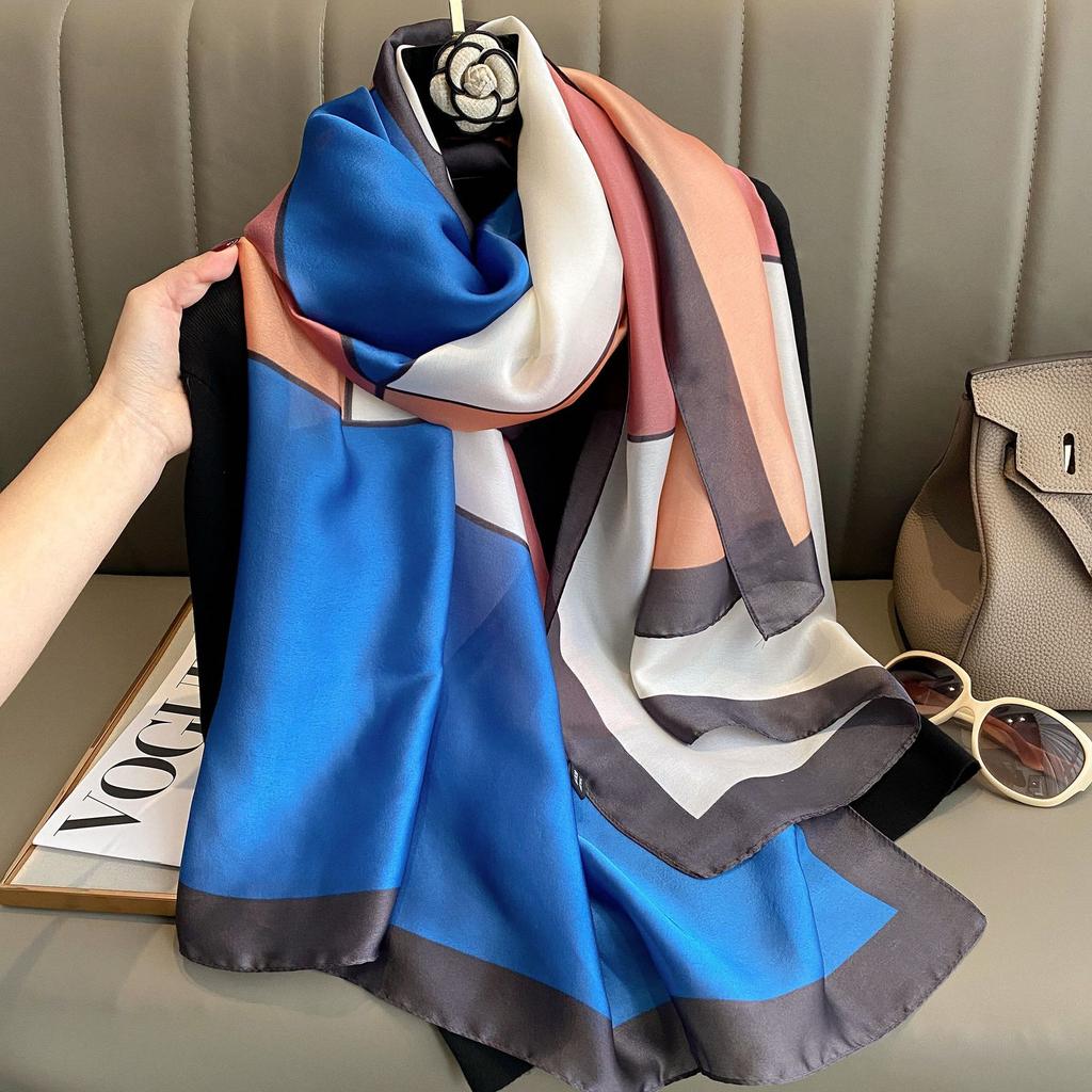 Spring Dustproof Print Shawls Winter Ethnic Style Satin Scarves Fashion Sunscreen Beach Towel Popular 180X90Cm Big Bandanna