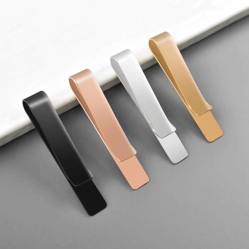 Stainless Steel Mirror Polished Twill Tie Clip Set for Men