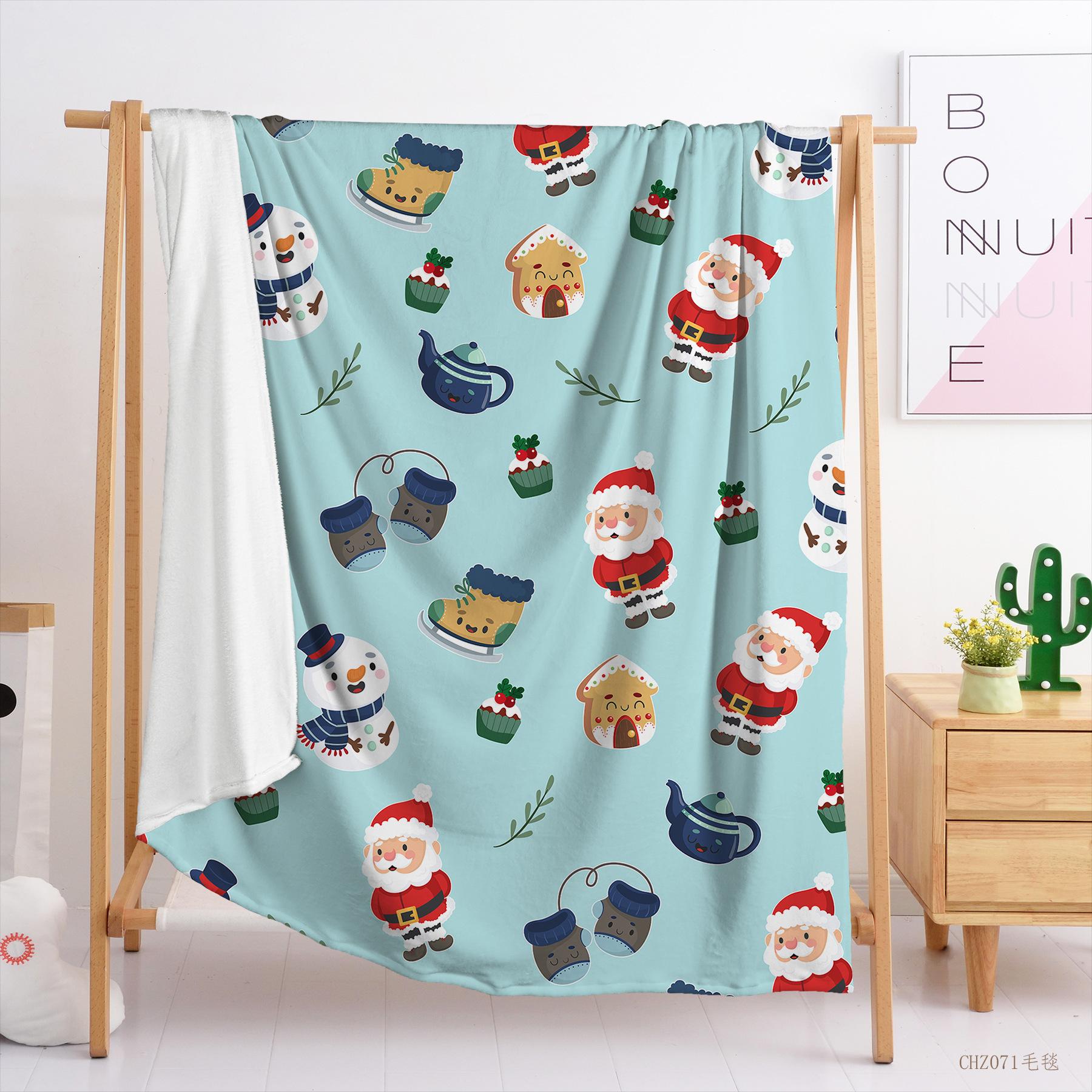 Рождественский тематический плед Напечатанный фланелевый плед 120X90cm