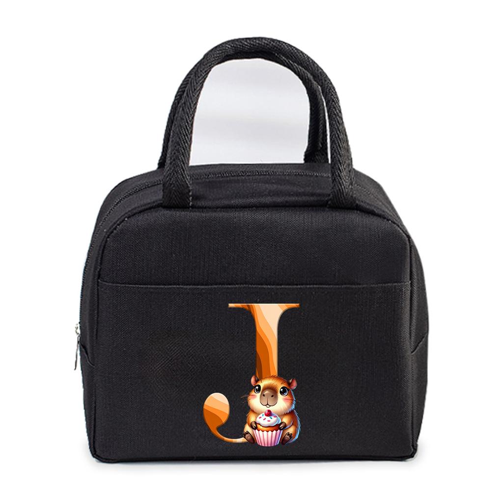 Office worker small portable lunch bag Oxford cloth letter student large portable bento bag