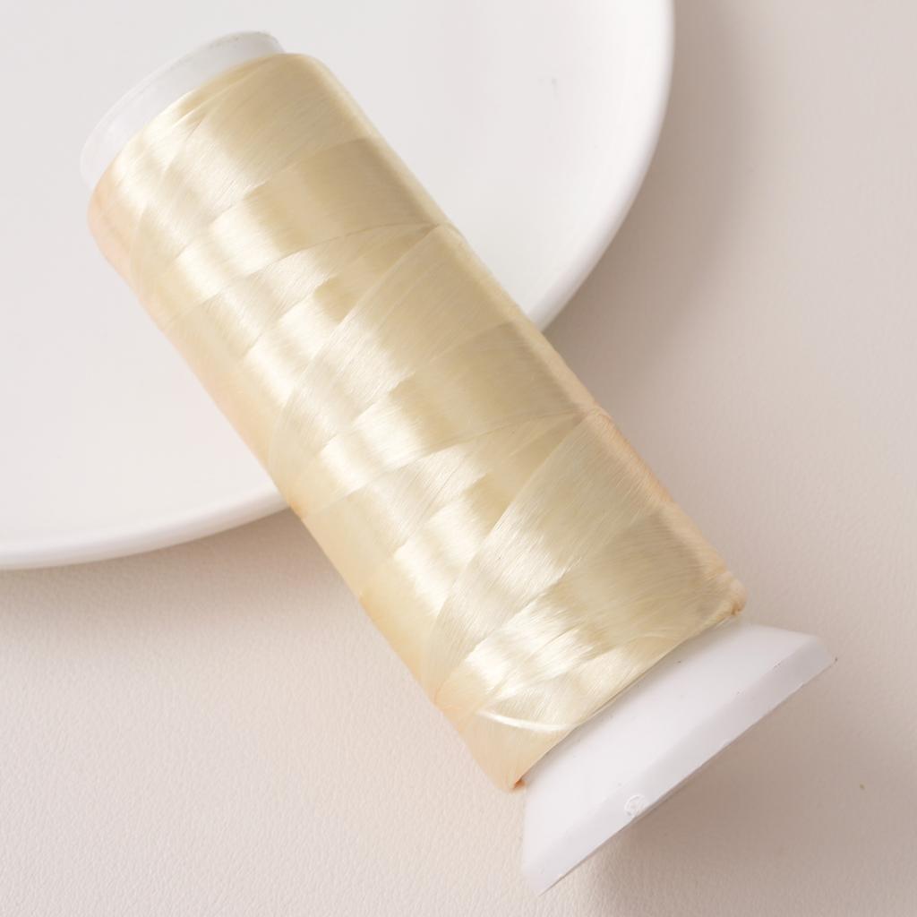 Fil polyester sans nœuds, 1 200 mètres, fil floral enveloppé de velours, pour la fabrication de bracelets, colliers et bijoux