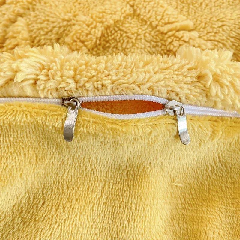 Husă de pilota cu lână de lapte Toamnă/iarnă, îngroșată, caldă, de culoare solidă, lenjerie de pat pentru utilizare dublă