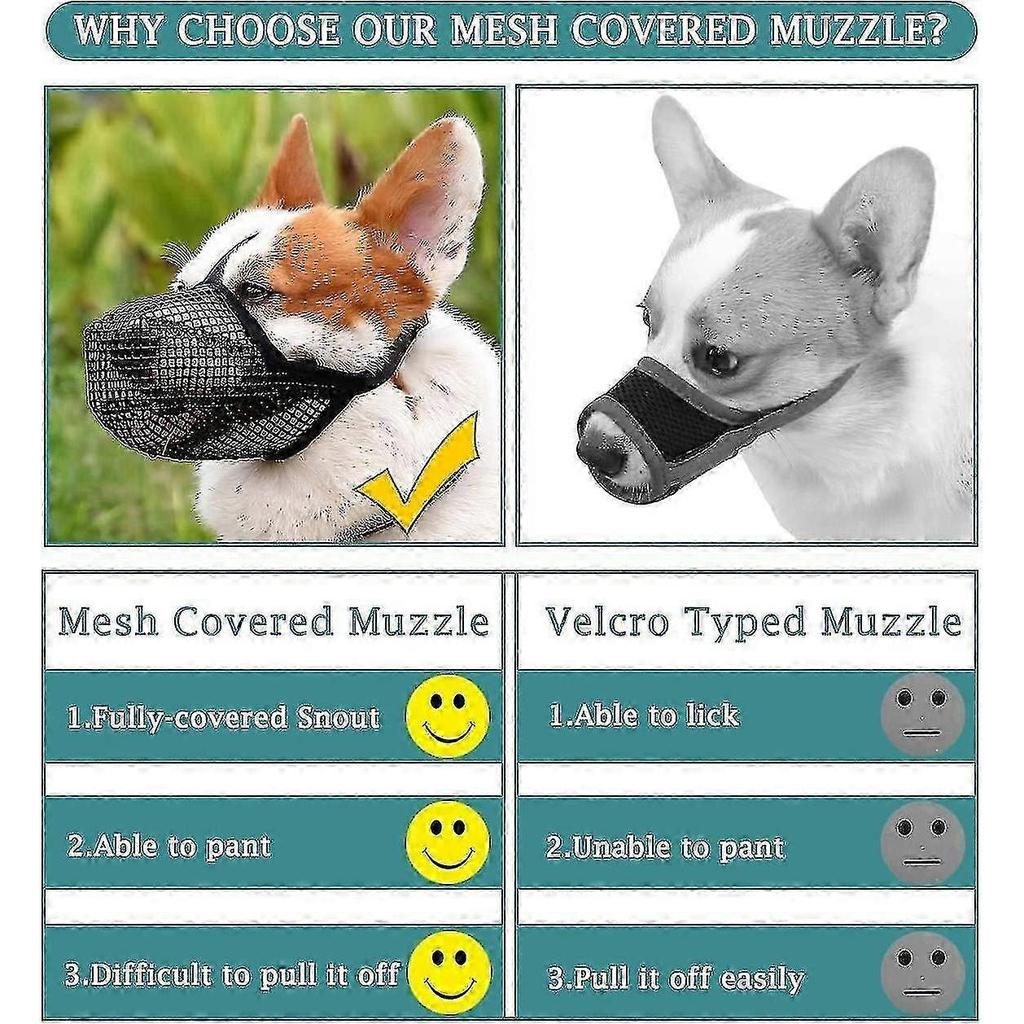 25-26 Dog Muzzle With Adjustable Straps, Soft Mesh Covered Muzzles For Small Medium Large Dogs