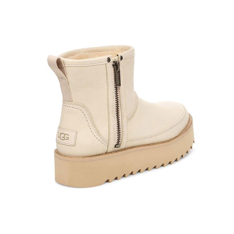 UGG F19 Clássico Rebelde Biker Mini Forrado com Fleece Rosa Feminino 1105313-BONE