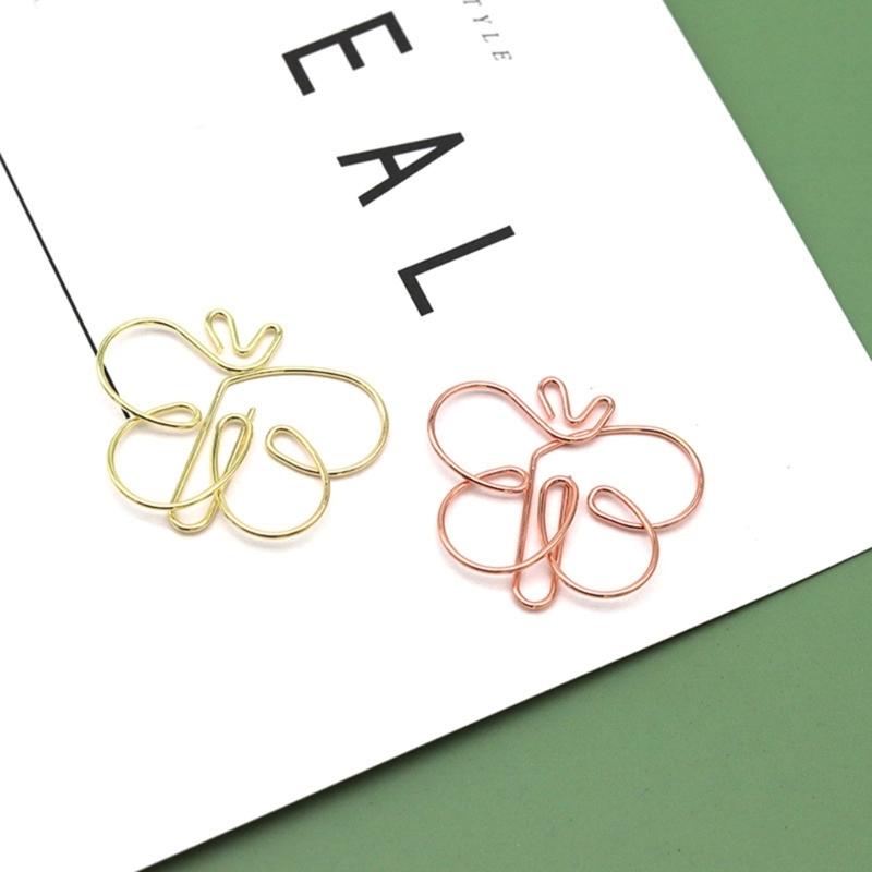30Pcs Butterfly Shape Metal Paper Clip 38x32mm File Organiser Clip Bookmarks Page Marker Clips for Document Notebook
