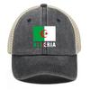 Algeria Flag Print Snapback Mesh Cap, Patriotic Sports Hat Slouchy Adjustable Buckle Sun Visor Leisure Adjustable Baseball Hat
