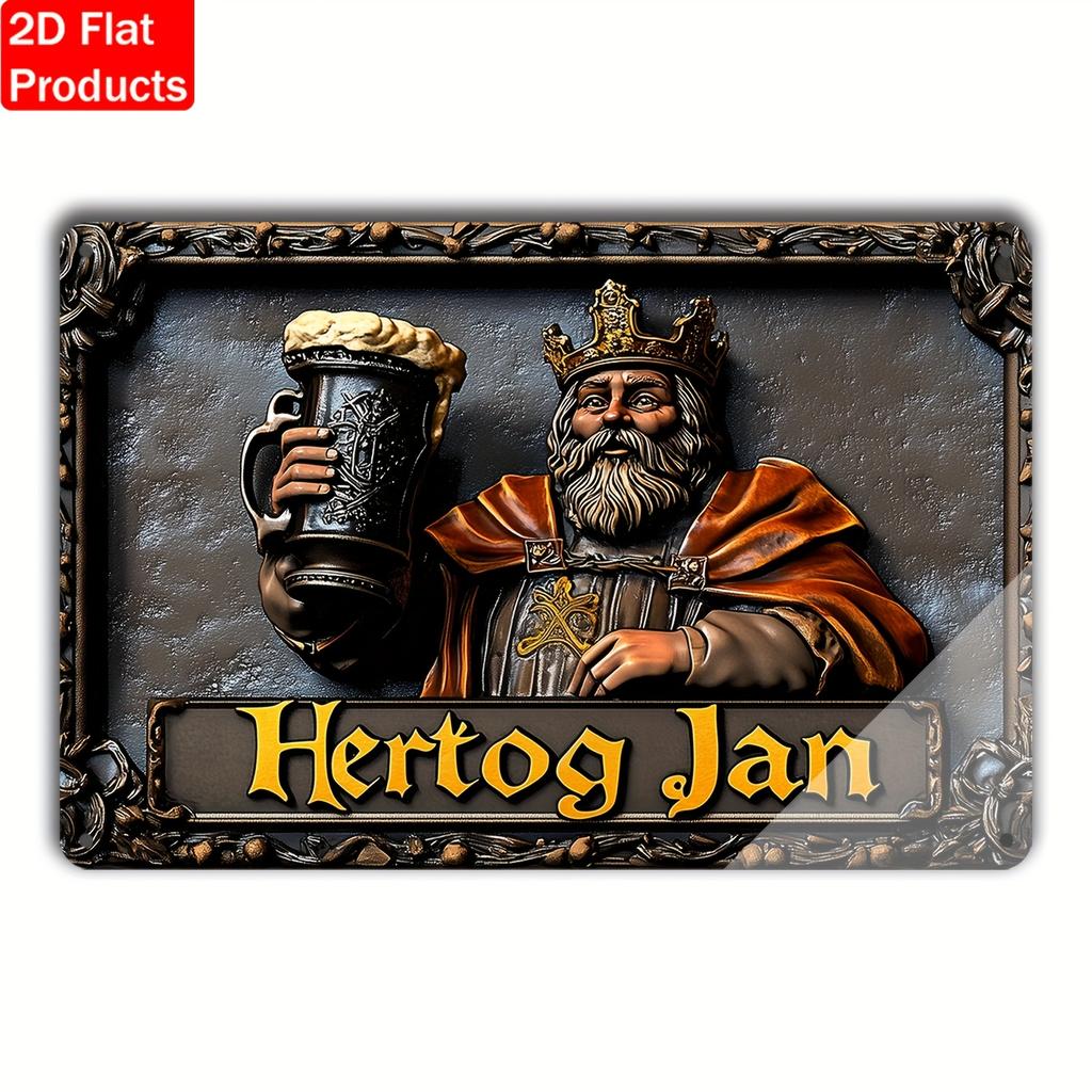 Tin Sign Hertog Jan King Beer Mug Vintage Durable Metal Plaque Wall Decor Home Pub Bar Man Cave Wall Art