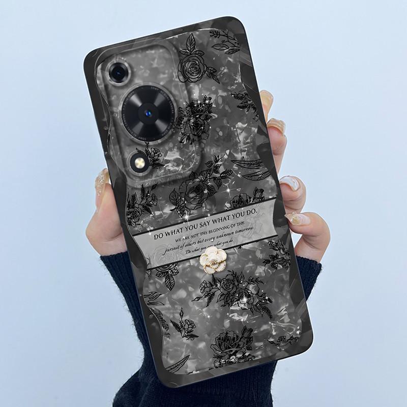 For Huawei Nova Y72 Phone Case Fashion Simplicity Flower Matte Silicone Shell For Huawei Nova Y72S Y63 Y 72 Back Cover Housing