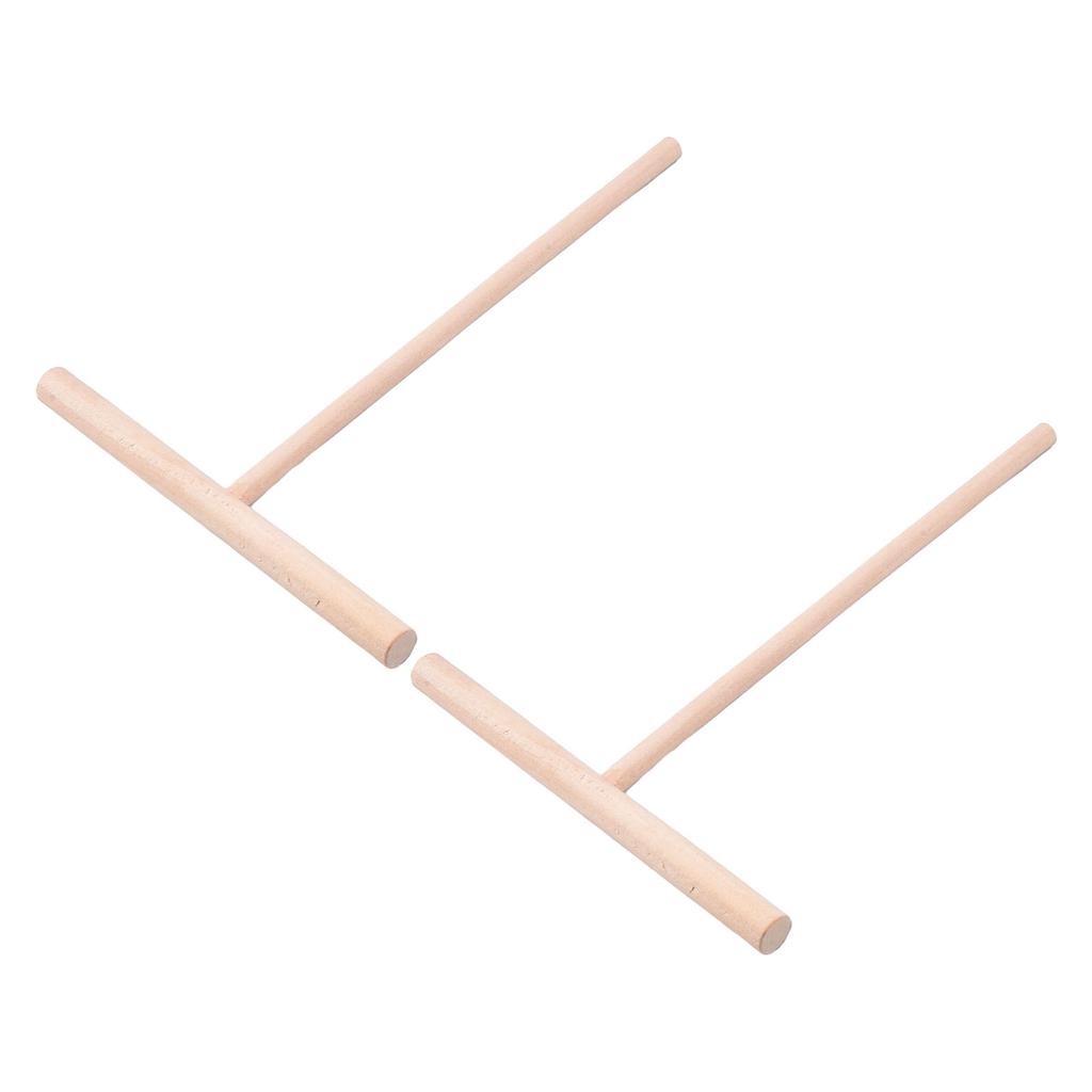 2Pcs Wood Crepe Sticks Spreader Household Pancake Batter Cooking T-Shaped Pastry Tool Accessory Wooden Quality