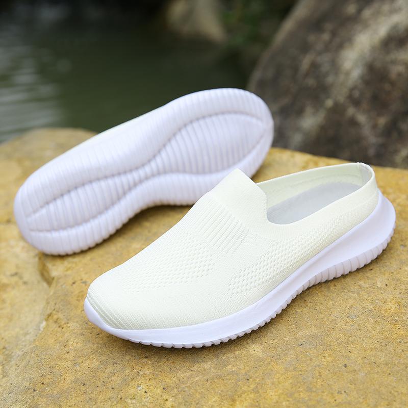 

Мода Новая Женская Сетчатая Обувь Дышащая Мягкая Подошва Летние Кроссовки Набор Удобная и Повседневная Женская Обувь Полутоп Большой Размер 42 белый