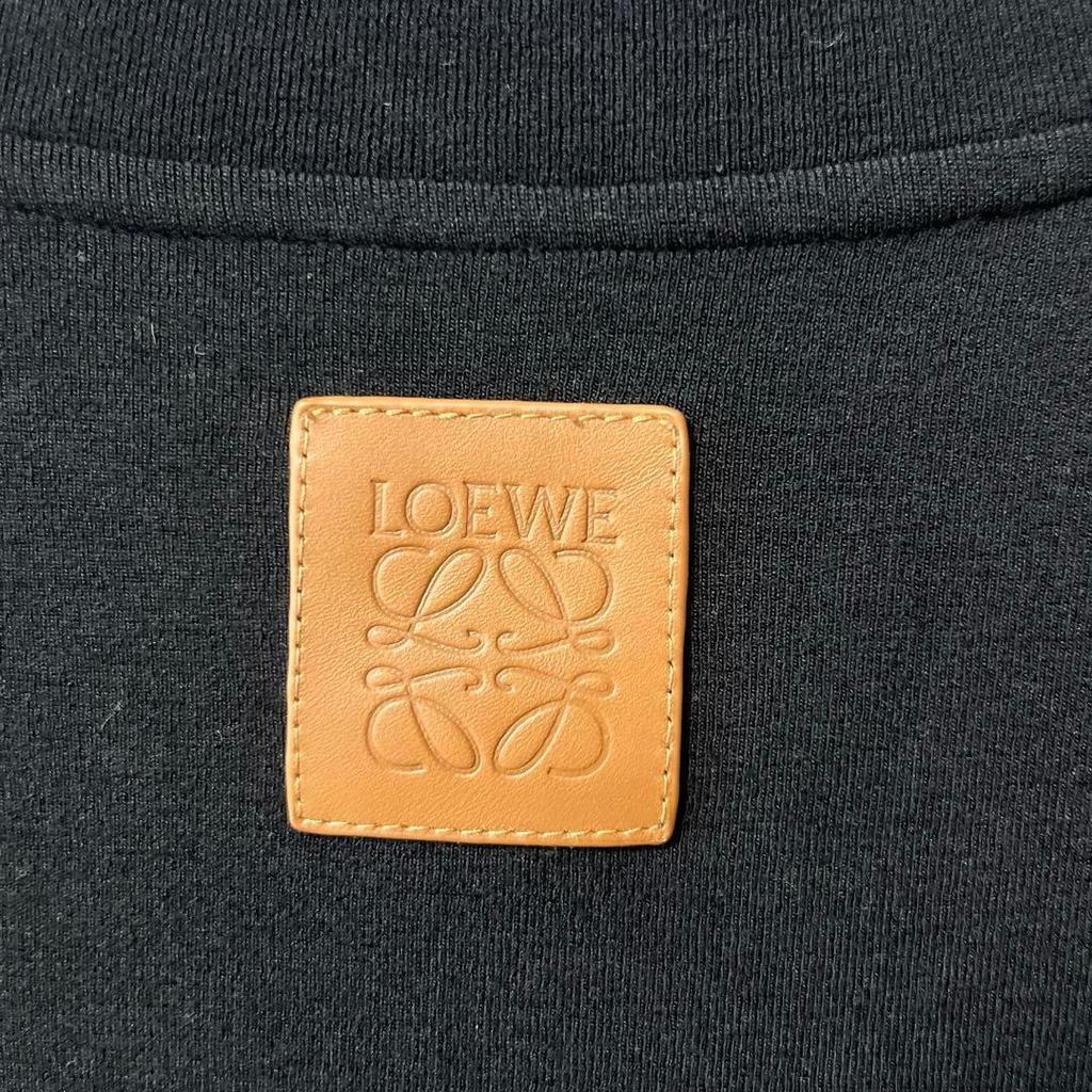 Used LOEWE Long-sleeved cut and sew, black, V-neck, size 36