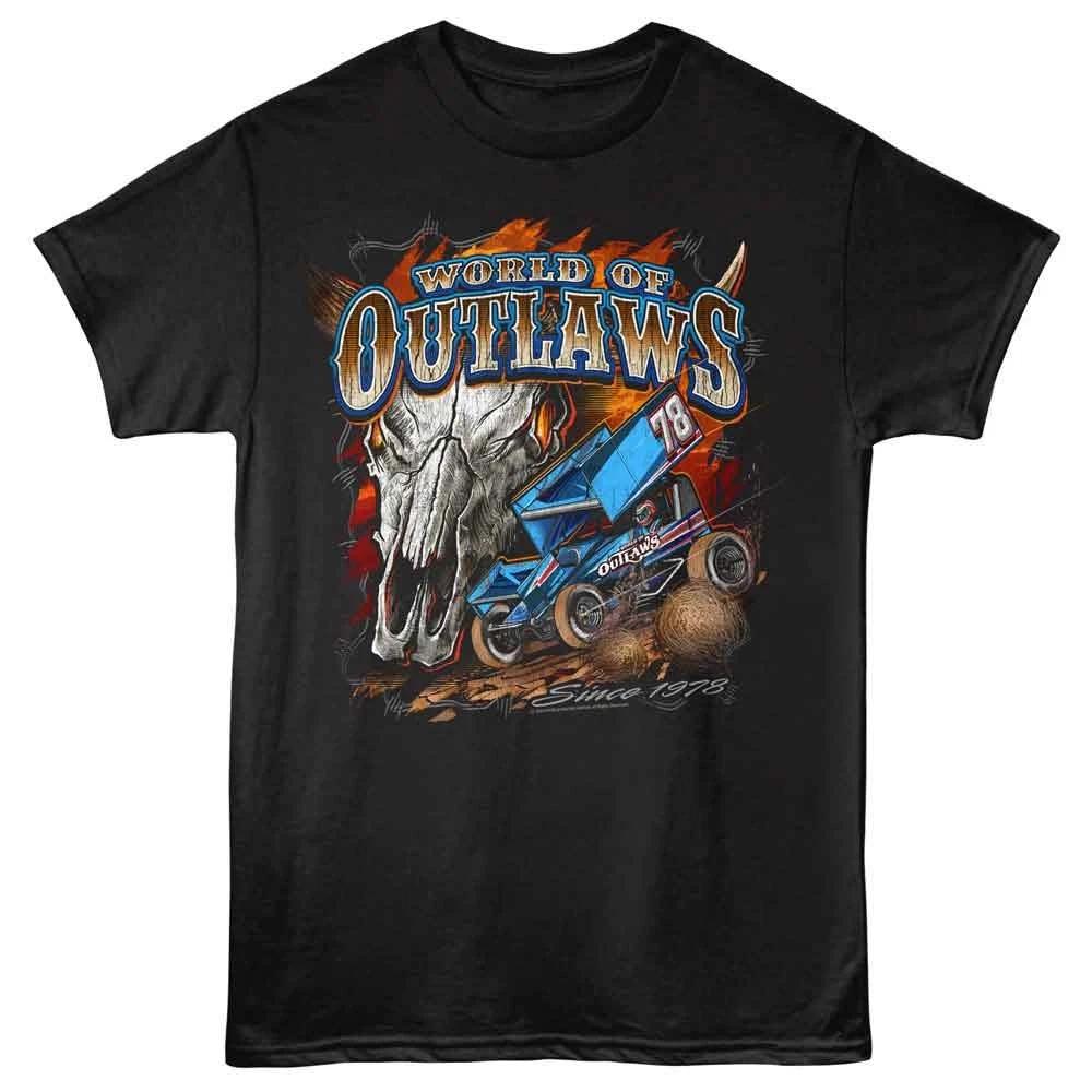 World Of Outlaws - Skull 1978 - American Classics - Black Short Sleeve T-S 120