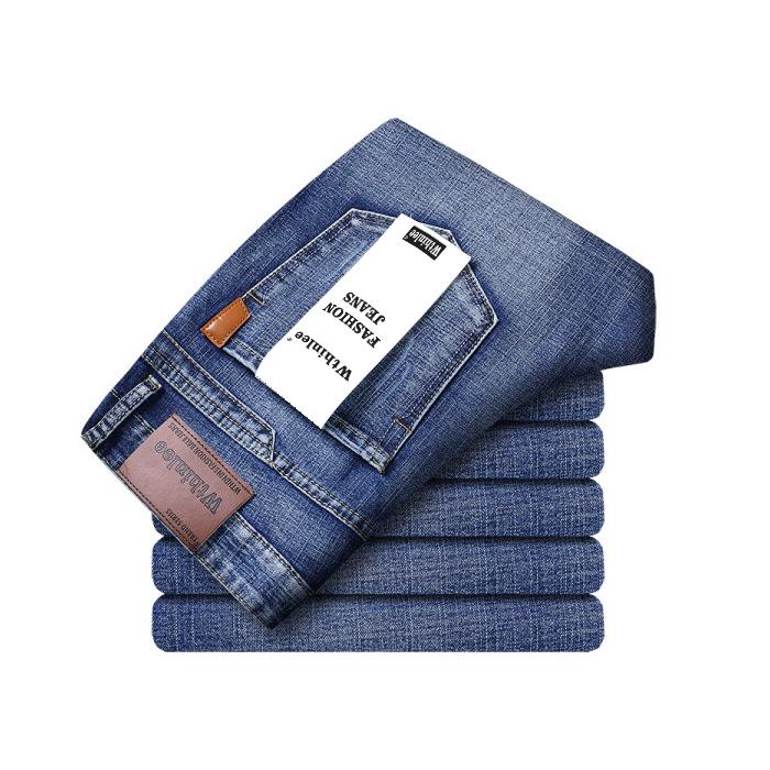 Men's Casual Slim Straight Elastic Jeans - High-Quality, Versatile, Thick Material for Autumn and Winter