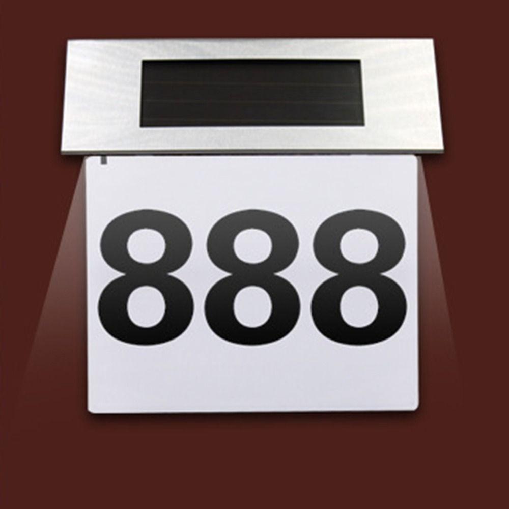 Solar-Powered LED Address Sign Rainproof Home Door Number Lights Solar Lights for Outside Garden