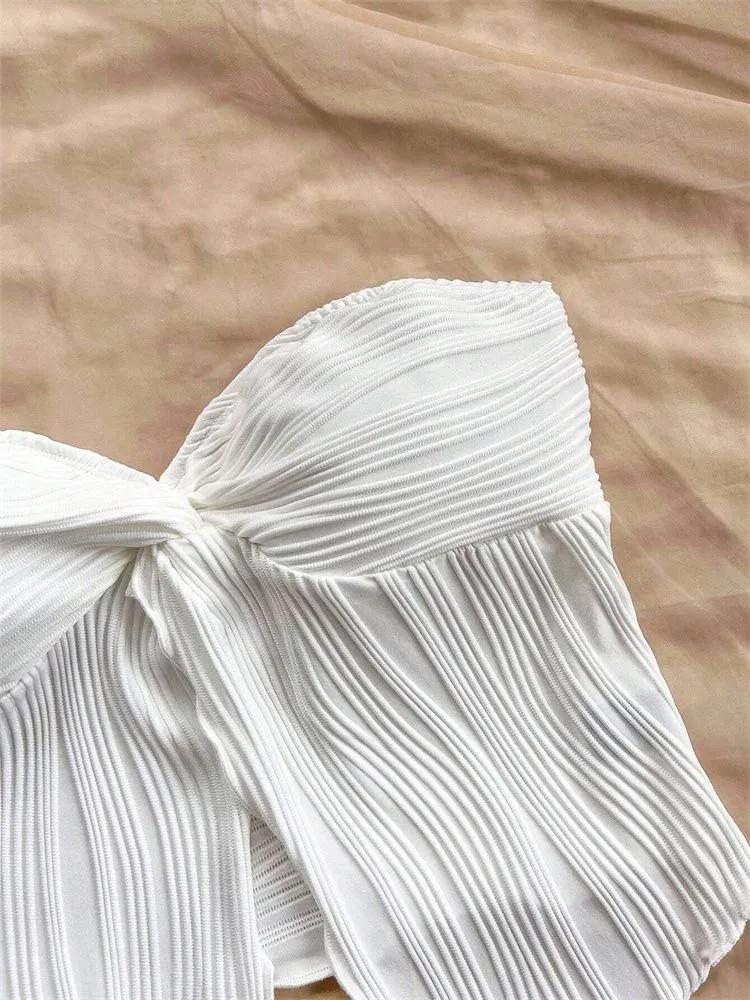 Tank Top  phumee Twist Knot Front Off the Shoulder  Floral Print  A2425