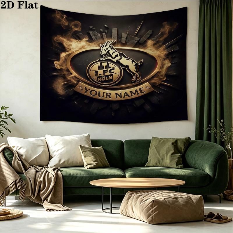 Custom Name 1.FC Köln Printed Tapestry – Wall Hanging for Bedrooms, Dorms, and Home Decor