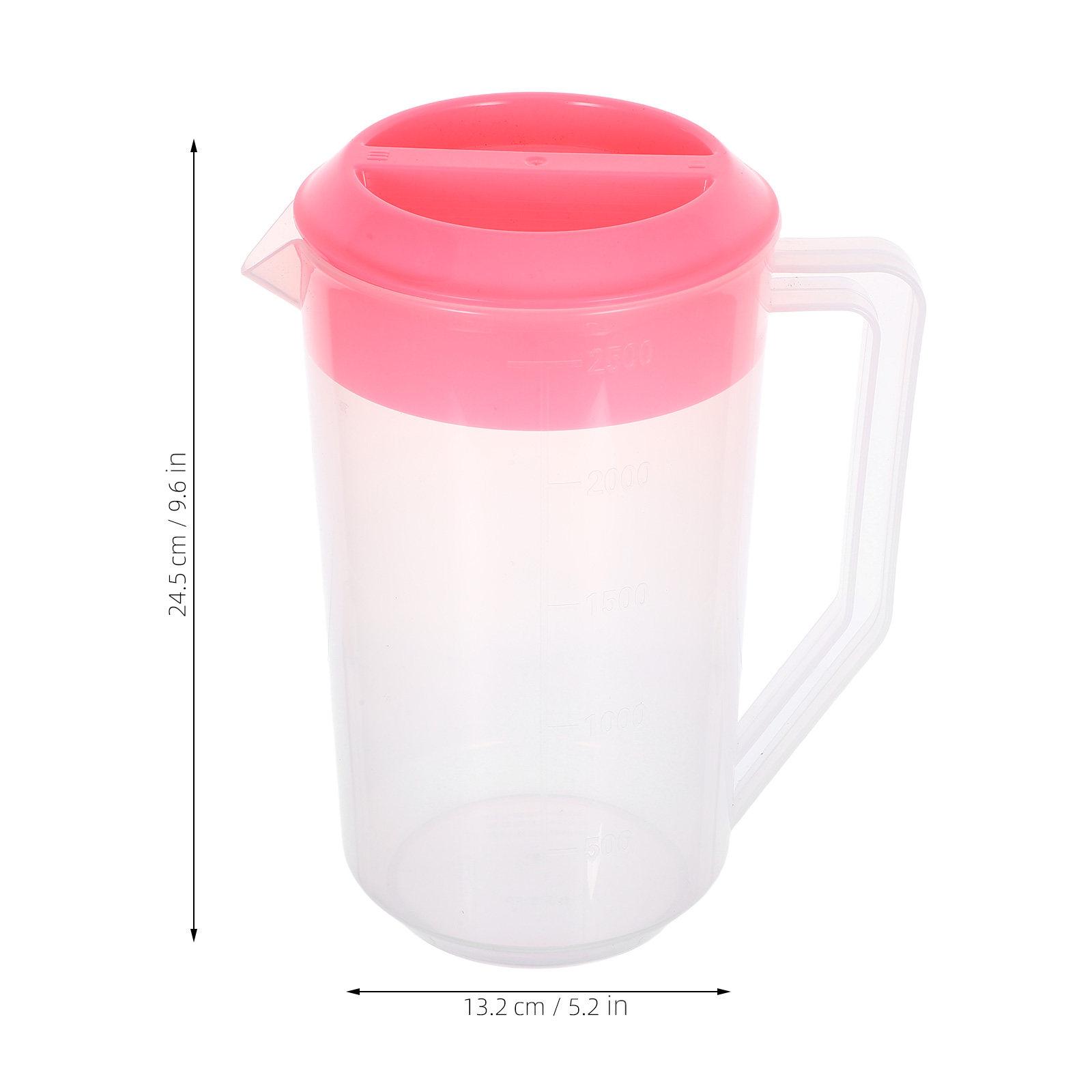 2500Ml Water Pitcher with Scale Plastic Cold Beverage Jug Bpa Free Large Capacity Kettle for Home Party Outdoor Use Pink