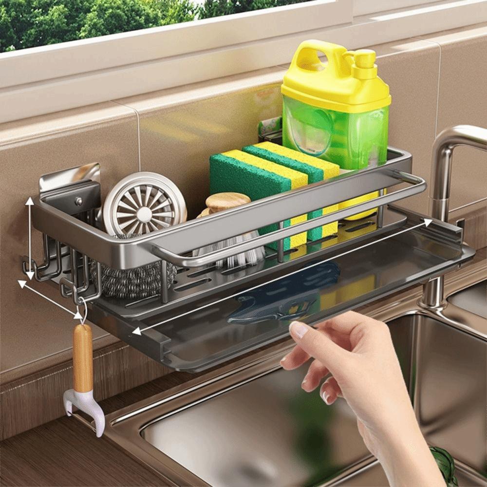 Aluminum Kitchen Storage Rack with Tray Storage Organizer  Household Organization