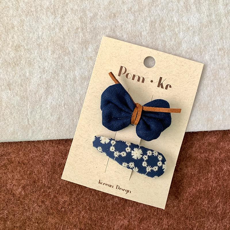 Polka Dot Blue Bow Hair Clip - Versatile Korean Style Baby Accessory