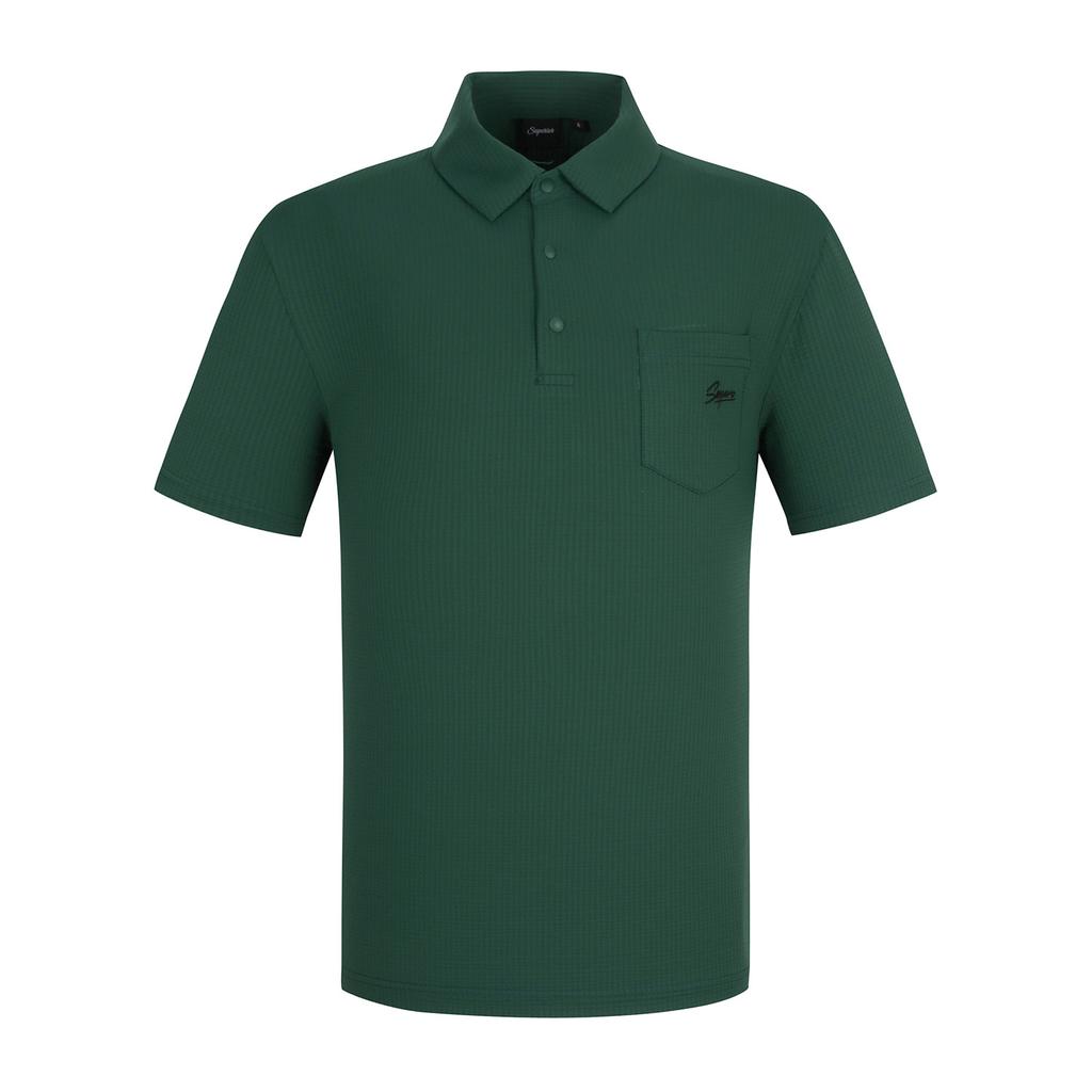 SUPERIOR Men'S Pocket Collared T-Shirt D/Green (Imsftty20523)