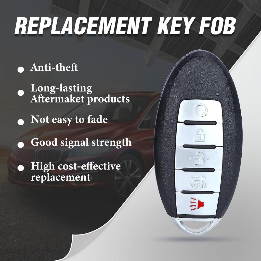 Smart Fernbedienung Keyless Entry Autoschlüsselanhänger Ersatz 433MHz 4A Chip für Nissan Altima Sentra Versa KR5TXN4 S180144803 5 Tasten