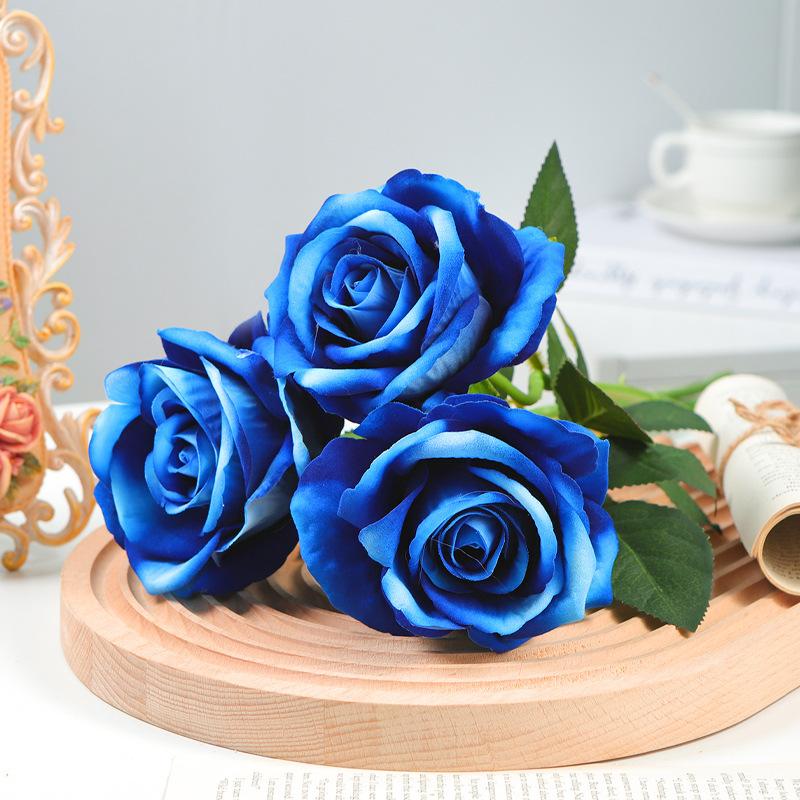 

Red rose flower simulation flower dried bouquet photo Valentine s Day silk flower living room dining table