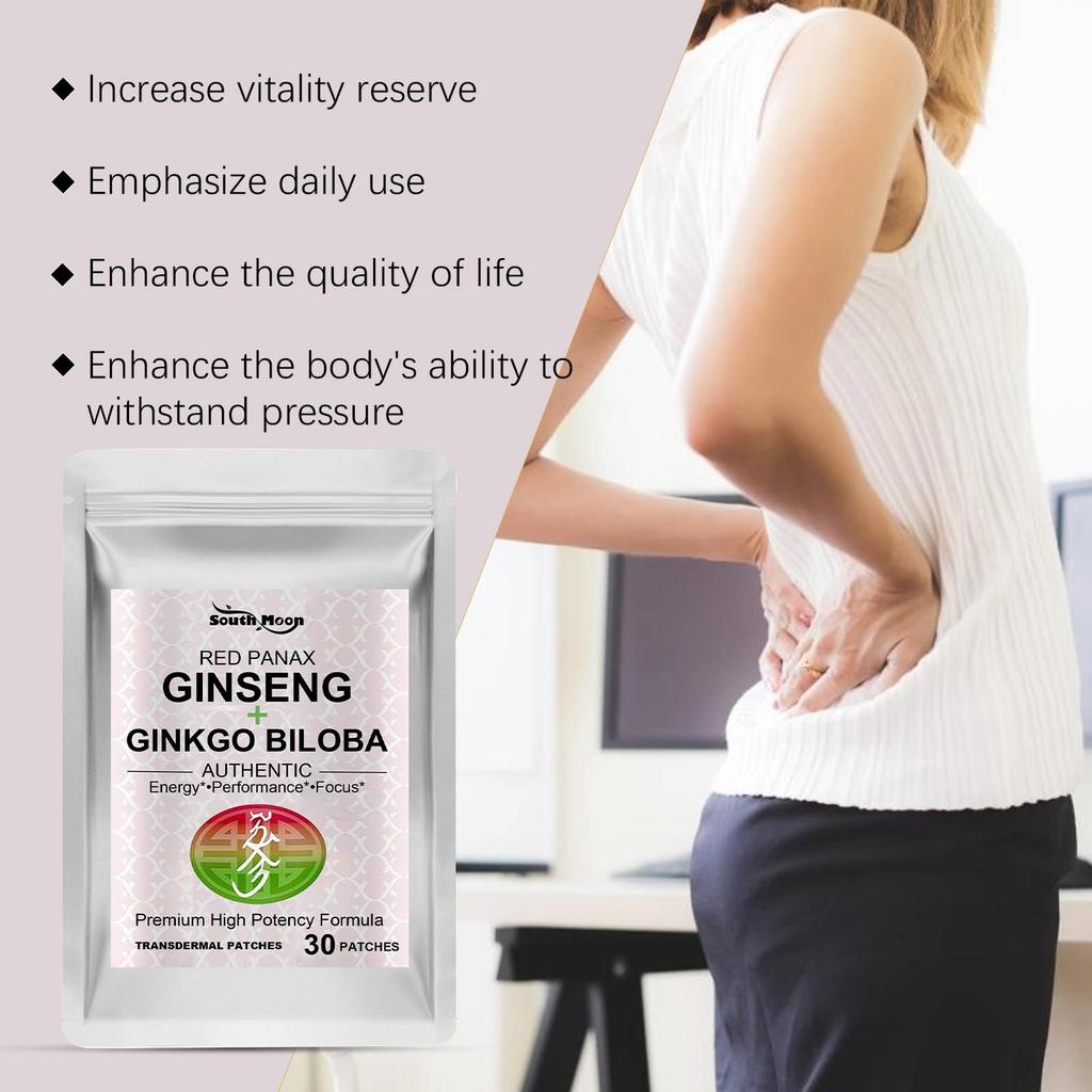 30 Stück Körperpflaster Tägliche Sanfte Pflege Tragbares Roter Ginseng & Ginkgo Körperpflaster