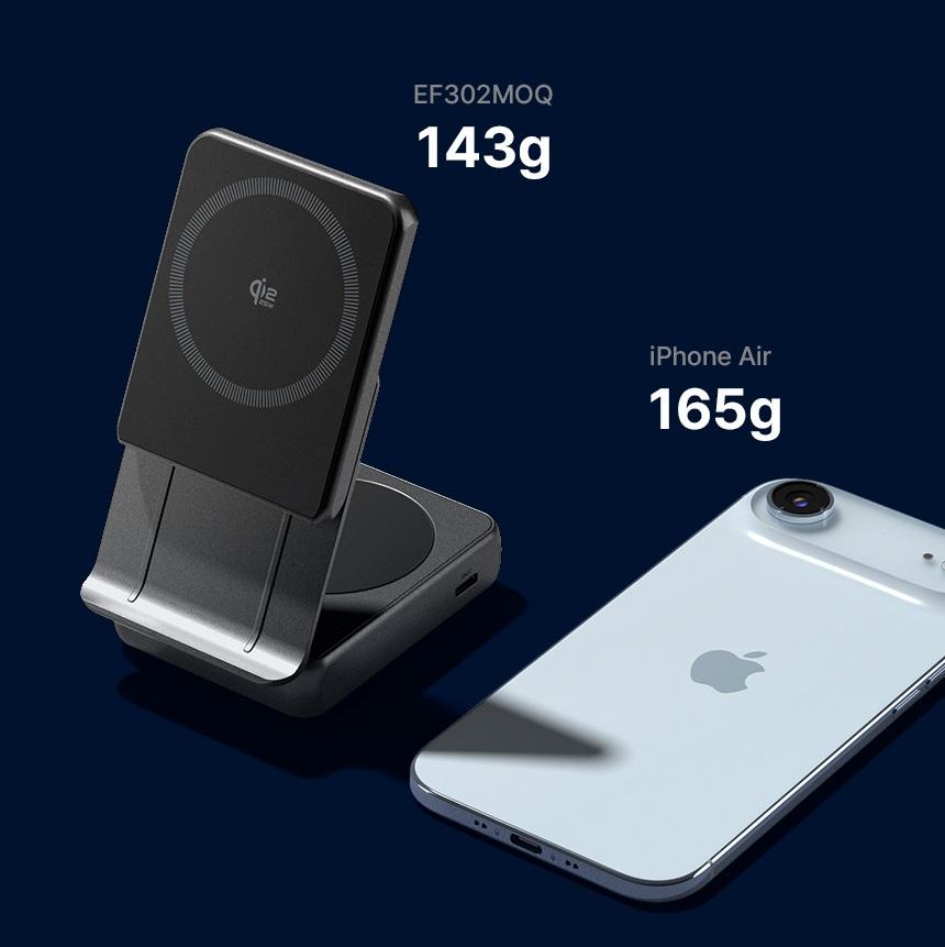 Spigen Temel EF302MOQ Qi2.2 25W 2'si 1 Arada Katlanabilir MagSafe Kablosuz Şarj Standı