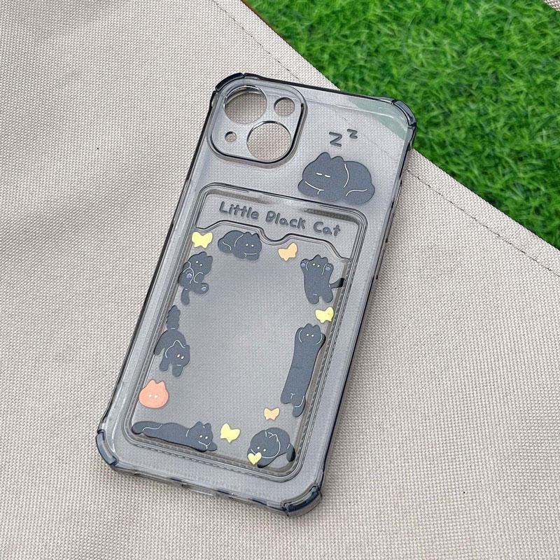 

Милый Чехол-Кошелек с Карманчиком для Карты для iPhone 16 15 14 13 12 11 Pro Max XS Max XR XS 7 8 Plus Прозрачный Ударопрочный Задний Чехол iPhone 7 8 Plus&Case